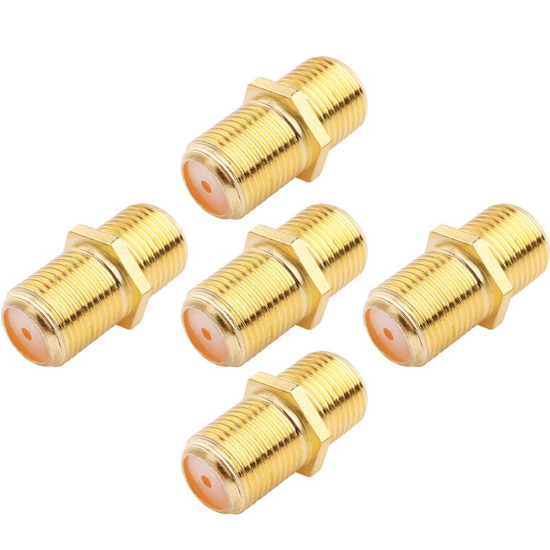 SAISN Coaxial Cable Connector F-Type RG6 Cable Extension Adapter (Pack of 5) - Image 1